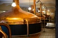 Copper beer tanks in brewhouse Royalty Free Stock Photo