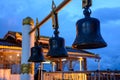 copper bell in Taung Kwe Pagoda, Loikaw, Myanmar. Shoot at evening time. Oct-2017