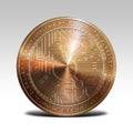 Copper bitconnect coin isolated on white background 3d rendering