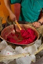 Copper bowl ice cream, traditional Ecuadorian