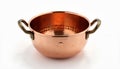 Copper Bowl with Brass Handles .Generative AI Royalty Free Stock Photo