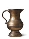 copper or brass antique handmade jug, isolated