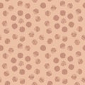 copper brown and beige scratched circles hand drawn retro seamless pattern