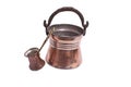 Copper bucket and coffepot Royalty Free Stock Photo