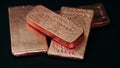 Copper bullion bars for money wealth or precious metal