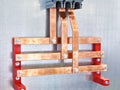 Copper busbar transformer Royalty Free Stock Photo