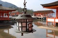 Copper candle lantern at Itsukushima Shrine Royalty Free Stock Photo