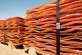 Close-up detail of Copper Cathodes Royalty Free Stock Photo