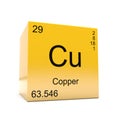 Copper chemical element symbol from periodic table Royalty Free Stock Photo