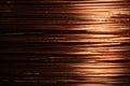 Copper coil with contactor in macro, copper background