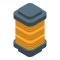 Copper coil icon, isometric style