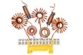 Copper coils and wires Royalty Free Stock Photo