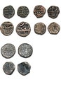 Copper Coins of Ahmadnagar and Bijapur Sultanates of India Royalty Free Stock Photo