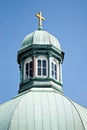 Copper Cupola with Cross Royalty Free Stock Photo