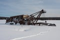 Copper Dredge Embedded in Snow and Ice