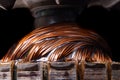 Copper electric motor winding. Electric mechanism rotor