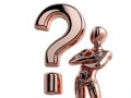 A copper figure with a question mark next to it Royalty Free Stock Photo