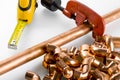 Copper fittings Royalty Free Stock Photo