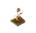 copper forged rose on a stand. A beautiful copper product