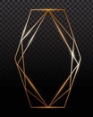 Copper frames. Copper geometrical polyhedron, art deco style for wedding invitation, luxury templates