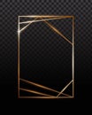 Copper frames. Copper geometrical polyhedron, art deco style for wedding invitation, luxury templates