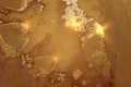 Copper and gold abstract marble texture with sparkles Royalty Free Stock Photo
