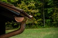 Copper Gutters Along Woodend Shake Roofline Royalty Free Stock Photo