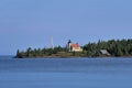 Copper Harbor Light is a lighthouse located in the harbor of Copper Harbor, Michigan USA on the Keweenaw Peninsula of Upper Royalty Free Stock Photo