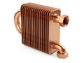 Copper heat exchanger with tubes for connection of Industrial co Royalty Free Stock Photo