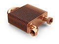 Copper heat exchanger with tubes for connection of Industrial co Royalty Free Stock Photo