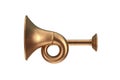 Copper Hunting Horn. 3d Rendering Royalty Free Stock Photo