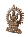 copper idol of goddess lakshmi of hindu religion