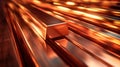 Copper ingots background Royalty Free Stock Photo