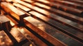 Copper ingots background Royalty Free Stock Photo