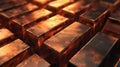 Copper ingots background Royalty Free Stock Photo