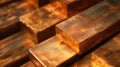 Copper ingots background Royalty Free Stock Photo