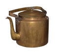 Copper kettle isolated on white background. old copper kettle early 20th century Royalty Free Stock Photo