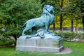 Copper lion in Paris. Royalty Free Stock Photo