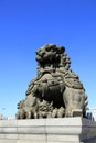 The copper lion sculpture Royalty Free Stock Photo