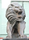 Copper lion stature Royalty Free Stock Photo