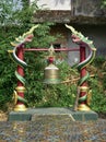 Copper bell in a Pagoda of Myanmar. Burmese arts