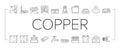 copper metal production steel icons set vector Royalty Free Stock Photo