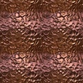 Copper metal surface seamless pattern. Copper texture background. Cuprum surface wallpaper. Royalty Free Stock Photo