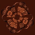 copper metallic circular creative pattern and design