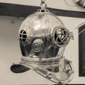 Copper old diving helmet Royalty Free Stock Photo
