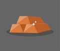 Copper ore ingot icon. vector illustration