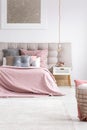 Elegant bedroom with copper phone Royalty Free Stock Photo