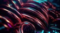 3d rendering of abstract technology copper pipe background. Futuristic Sci-Fi background Royalty Free Stock Photo