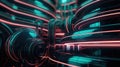 3d rendering of abstract technology copper pipe background. Futuristic Sci-Fi background Royalty Free Stock Photo