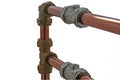 Pipework copper and fittings Royalty Free Stock Photo